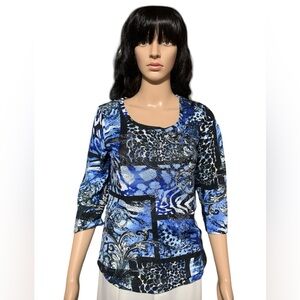 Blue and Black Women's Top